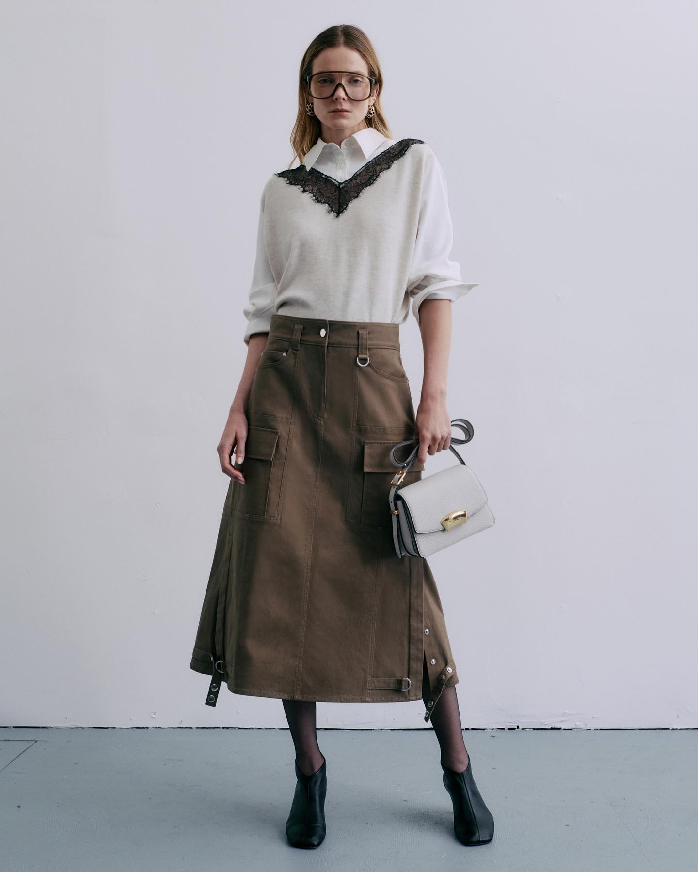 Black Utility Cargo Skirt - 6