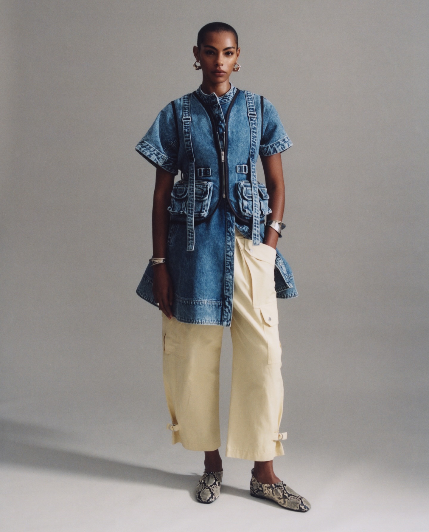 Trapeze Light Denim Dress - 6