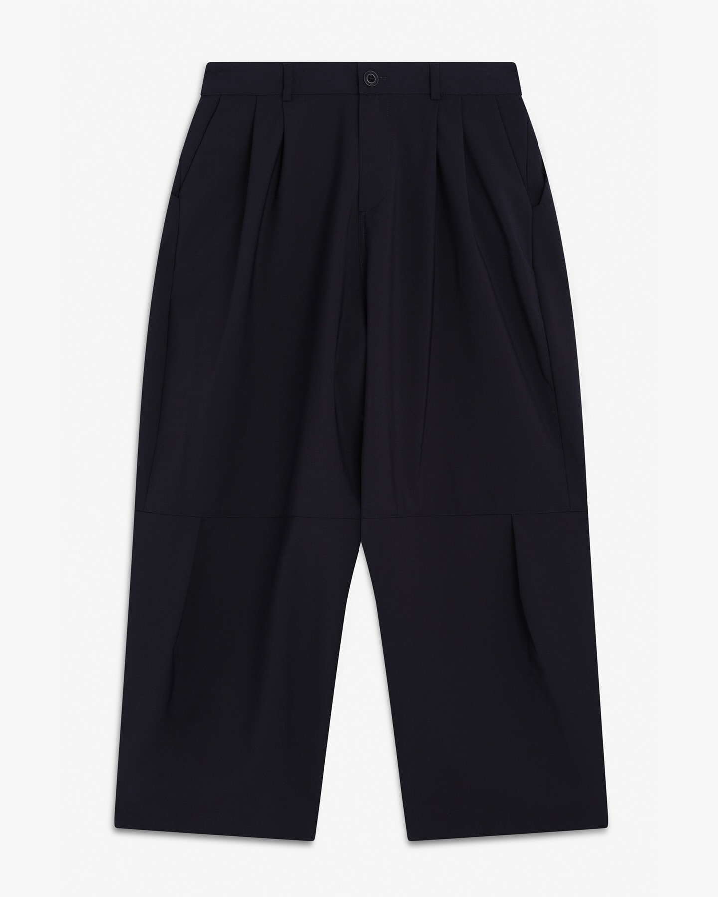 Box Pleat Trouser - Navy - 8