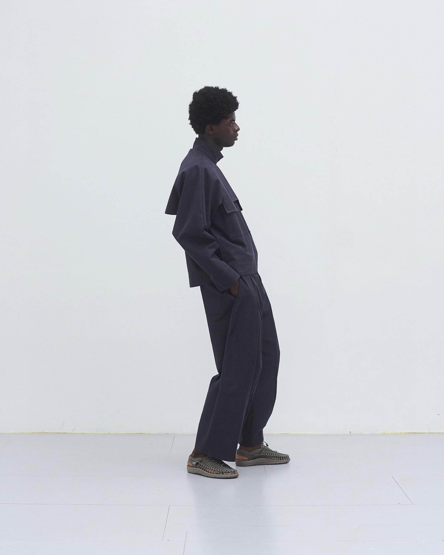 Box Pleat Trouser - Navy - 7
