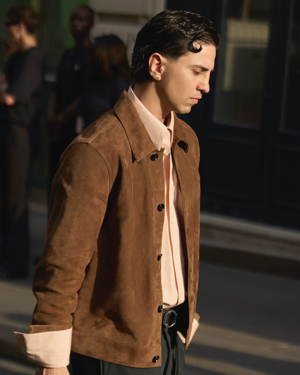 Brown Leather Buttoned Ami De Coeur Jacket - 9