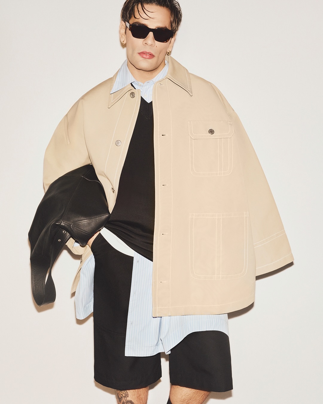 Beige Cotton Worker Jacket - 8