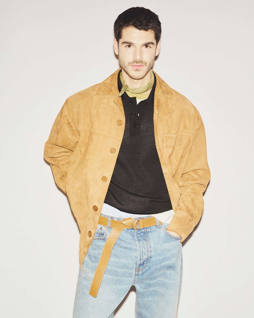 Brown Leather Buttoned Ami De Coeur Jacket - 7