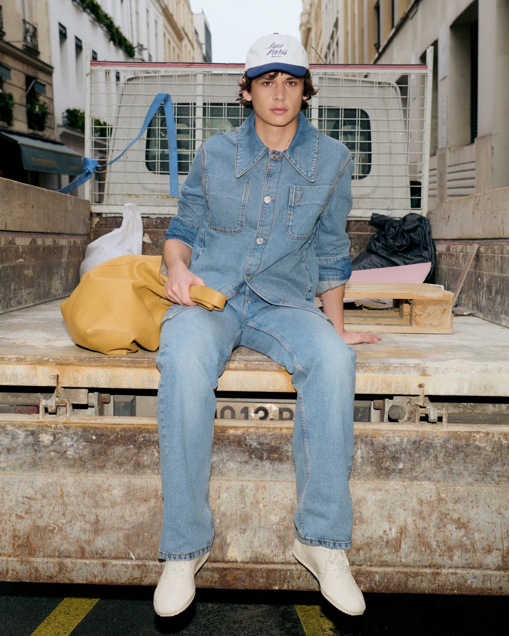 Blue Cotton Ami De Coeur Overshirt - 6