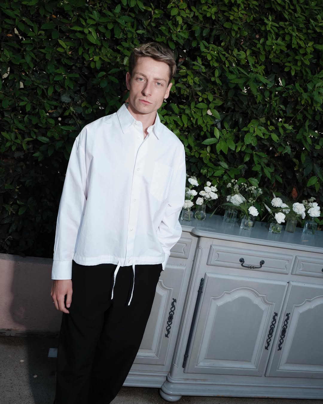 White Cotton Cropped Embossed Ami De Coeur Shirt - 7
