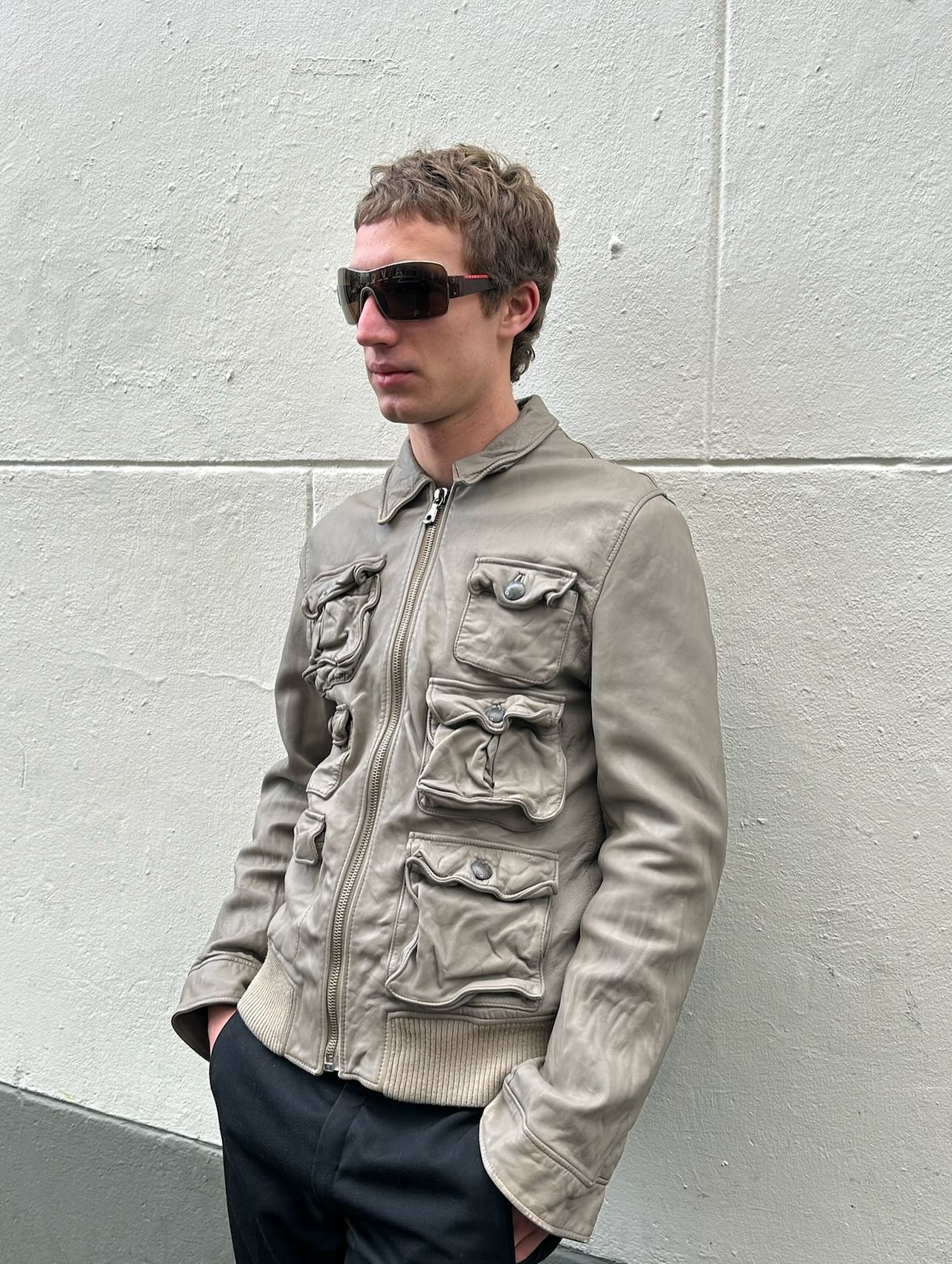 AW2006 Dolce & Gabbana Multipocket Lambskin Jacket Grey - 8