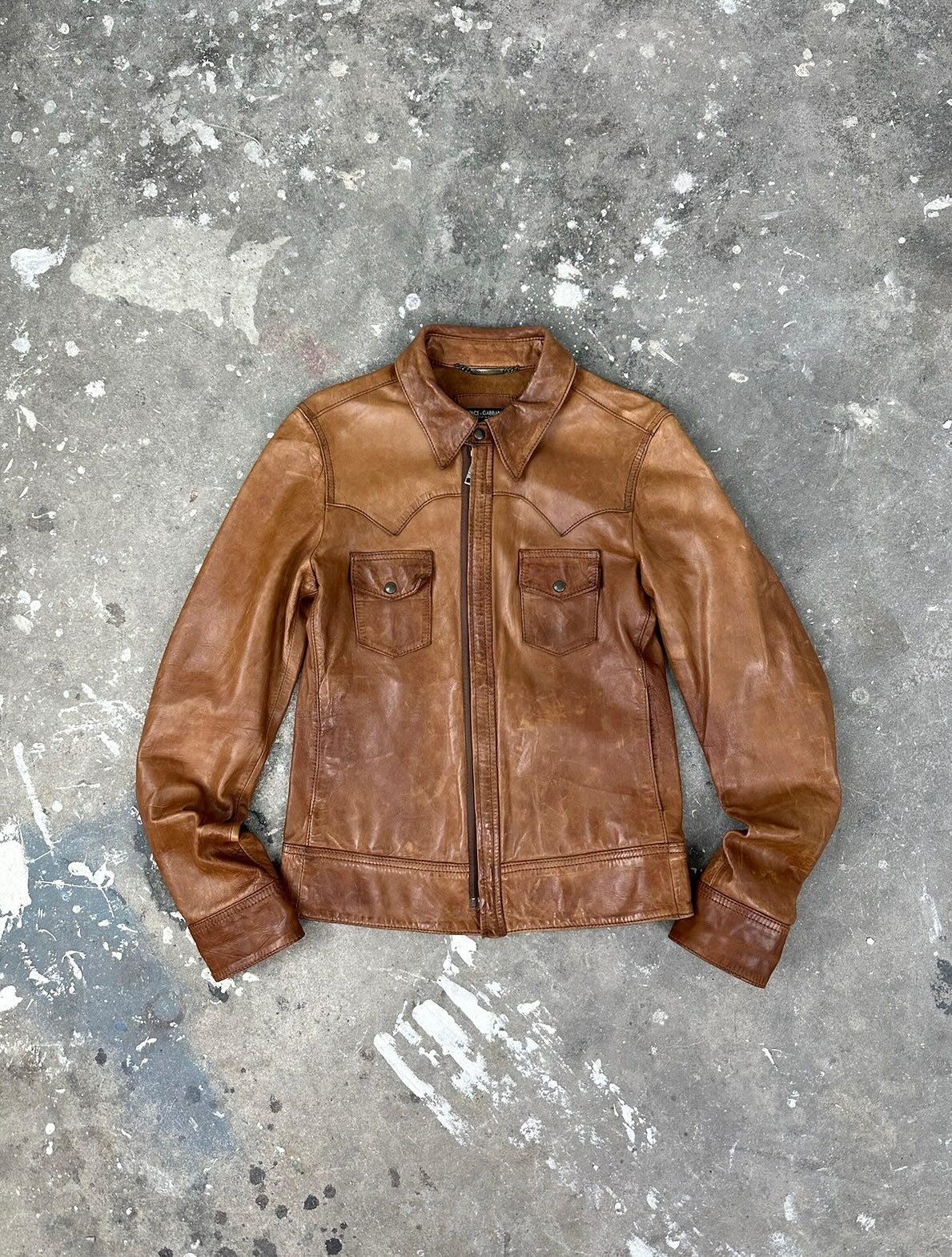 2000's Roberto Cavalli Leather Bomber Jacket Dark Brown - 6
