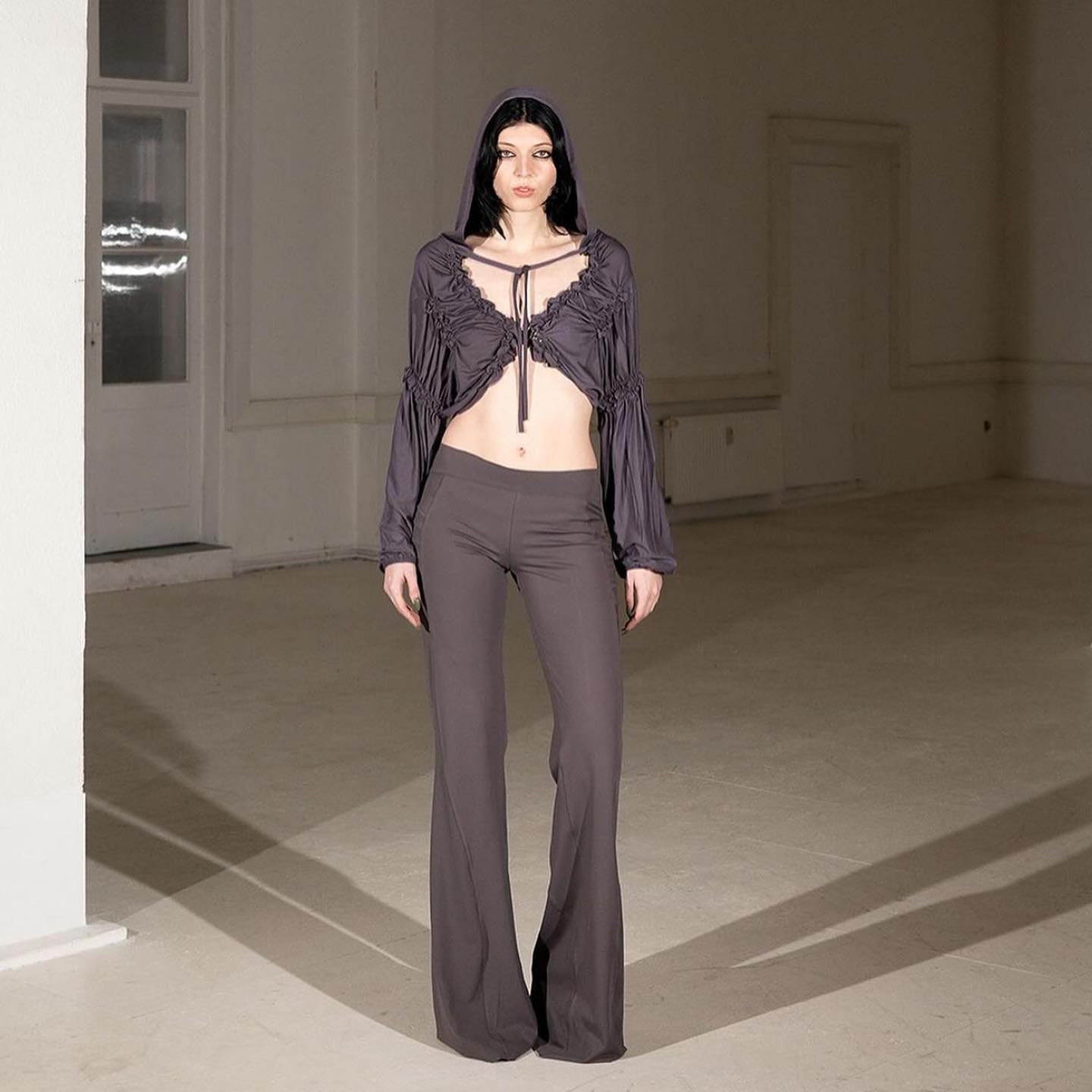Eyelet Pants in Black - 6