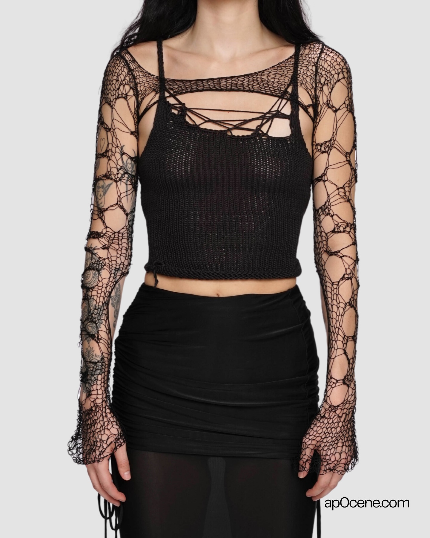 Demeter Skirt in Midnight Mesh - 11