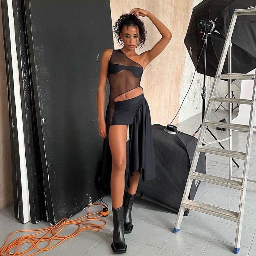 Demeter Skirt in Midnight Mesh - 8