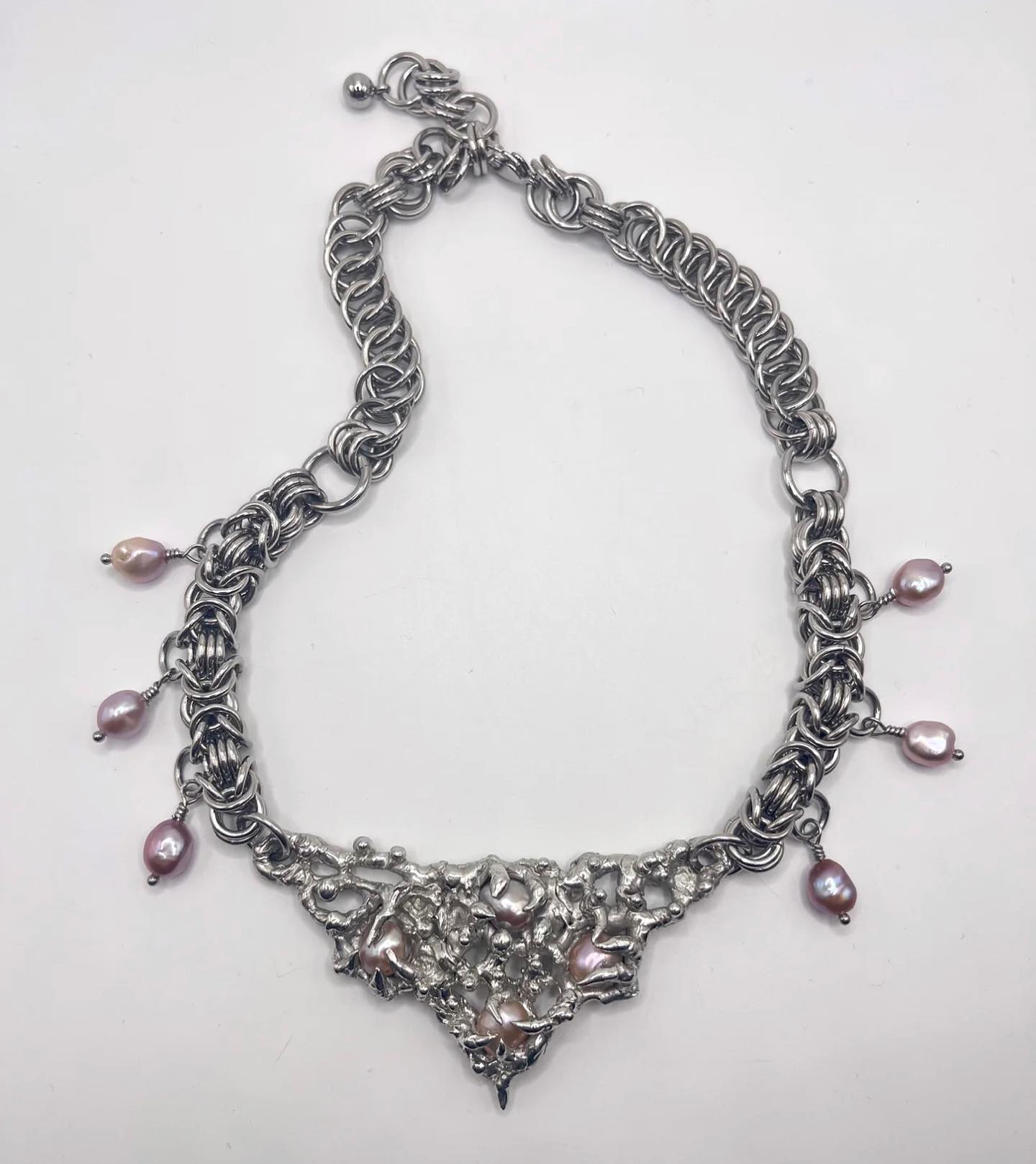 Knights Square Bone Chain Choker - 5