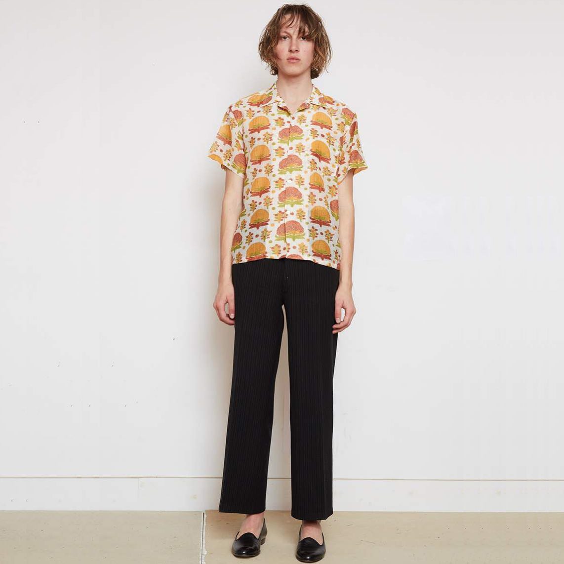 Foliage Appliqué Short Sleeve Shirt - 5