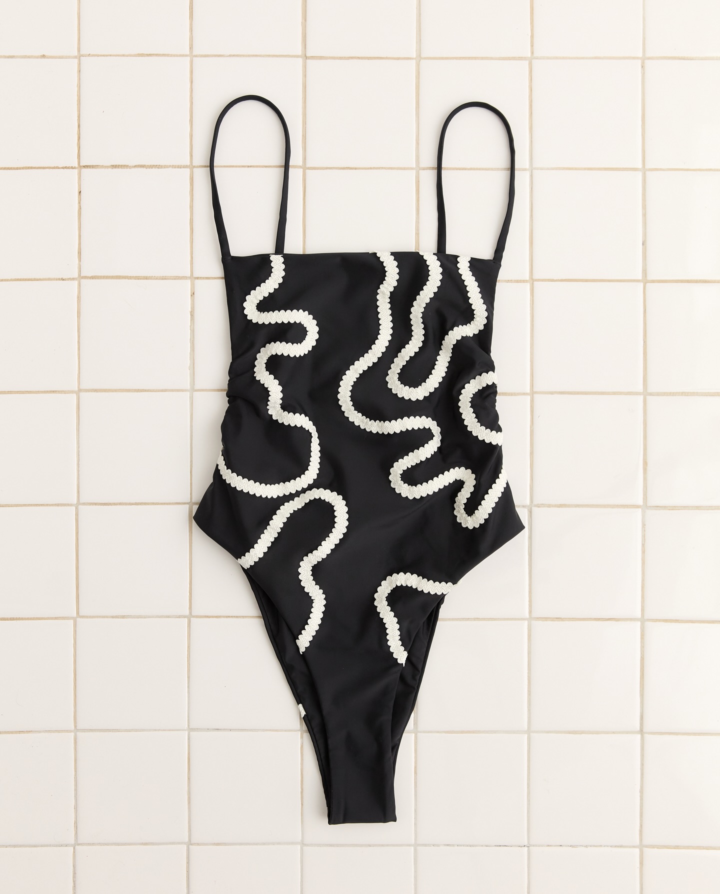 Rickrack Swimsuit - Black/White - 5
