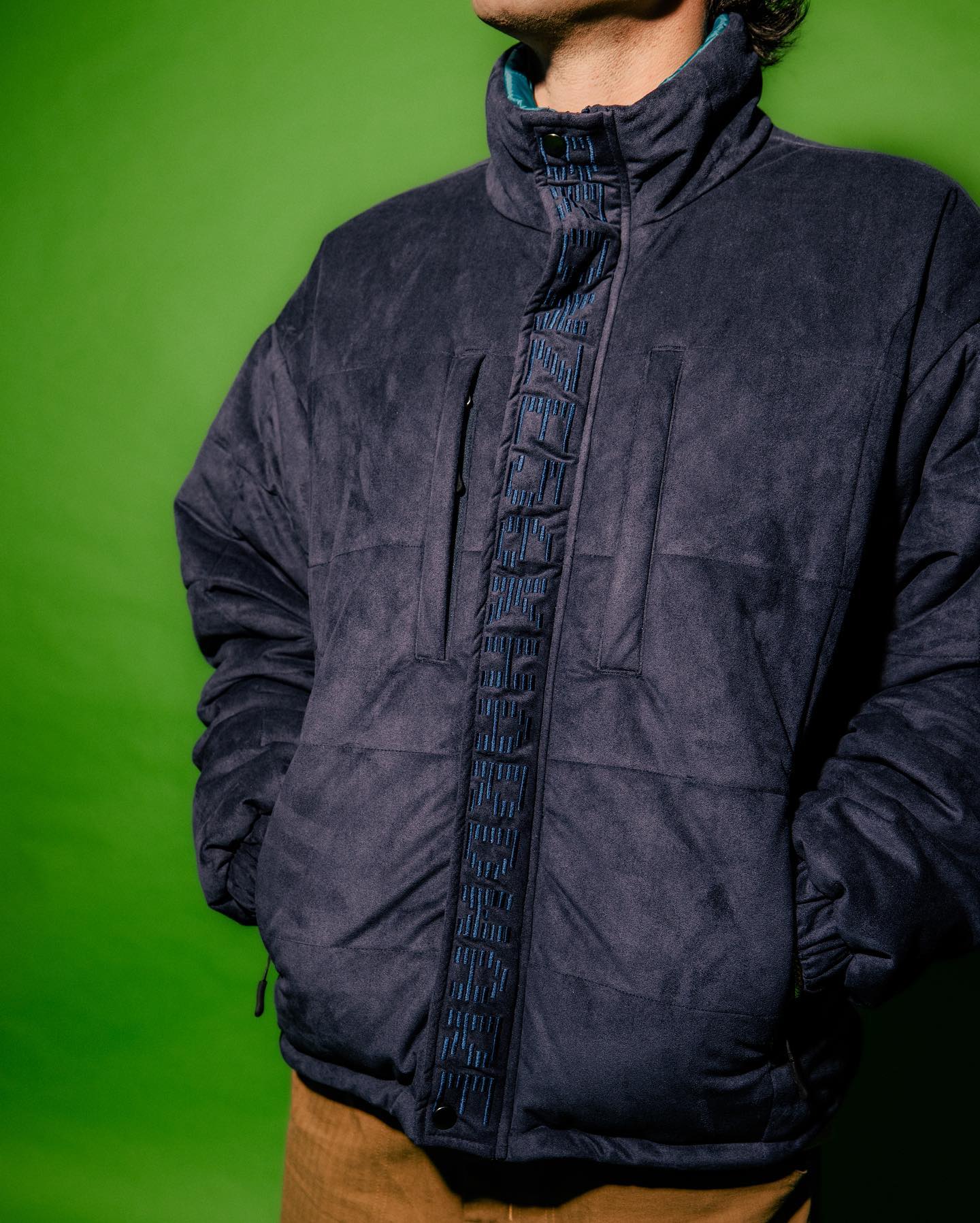 FAUX SUEDE PUFFER BLACK - 7