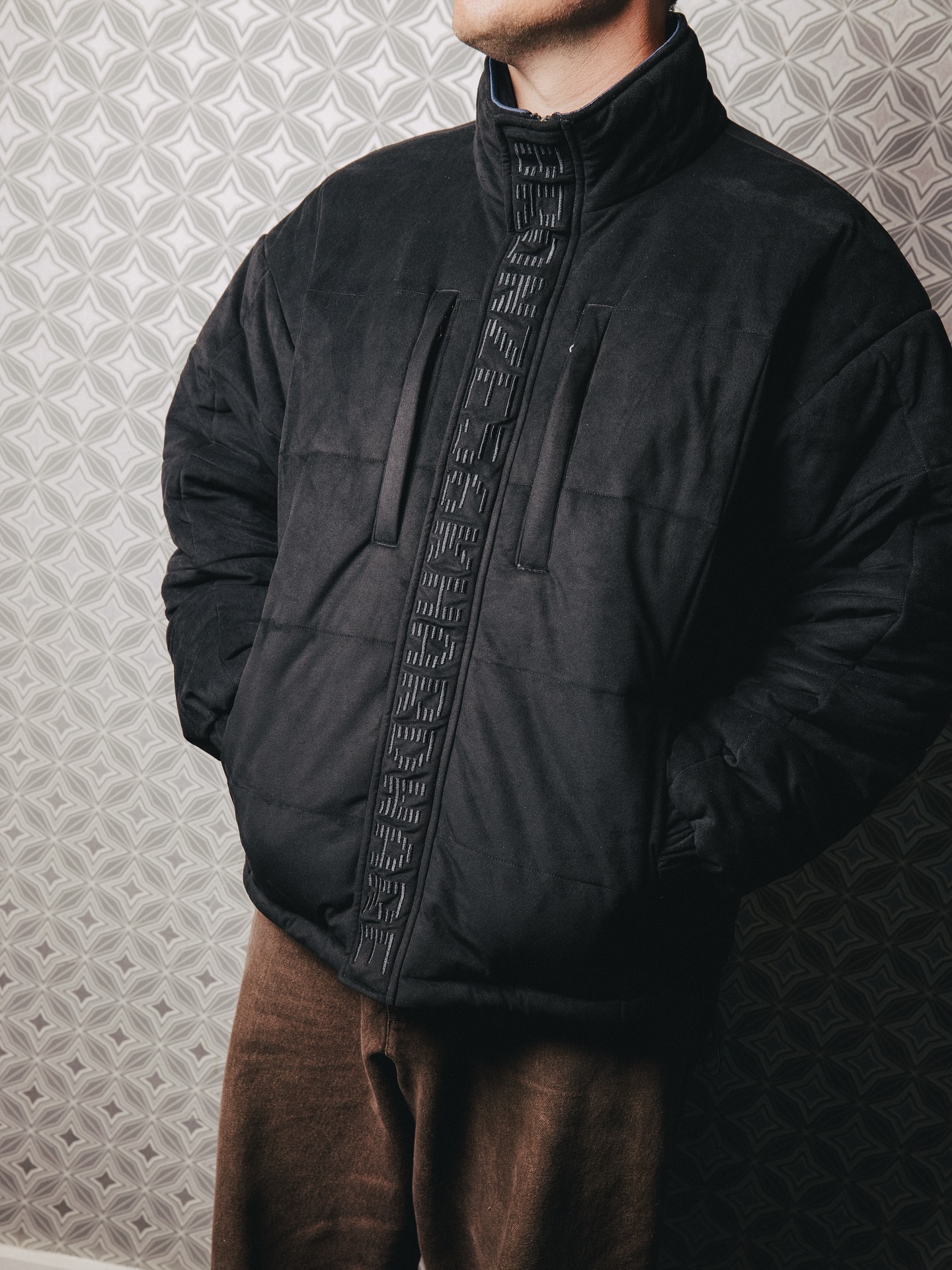 FAUX SUEDE PUFFER STEEL - 6