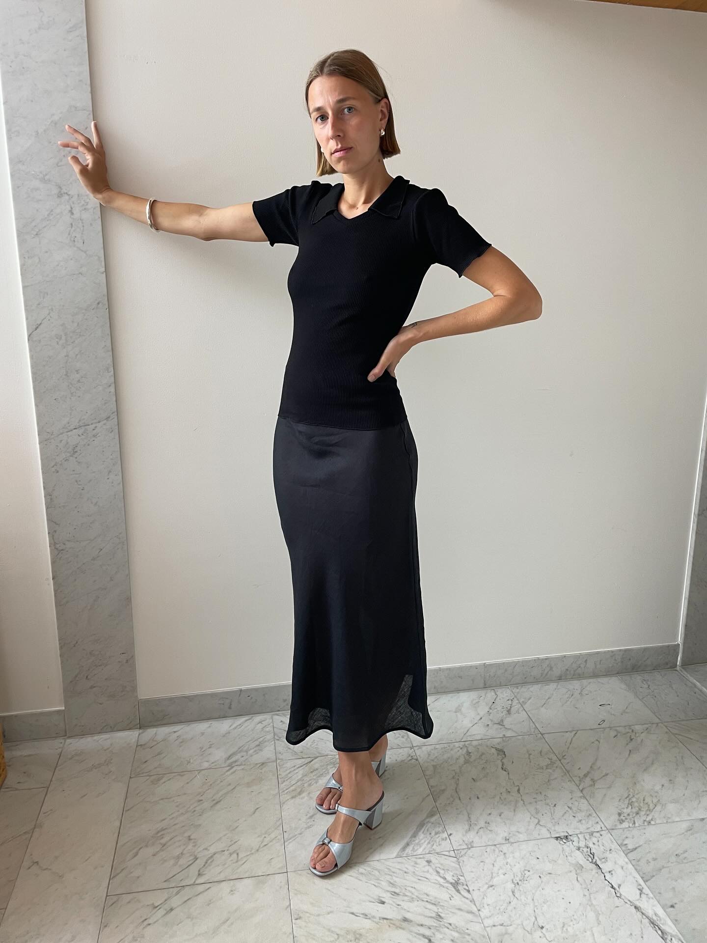 Dydine Silk Skirt, Black - 8