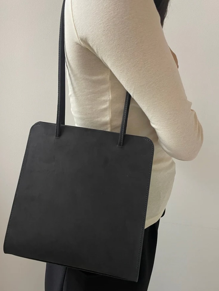 Leather Tote, Black - 9