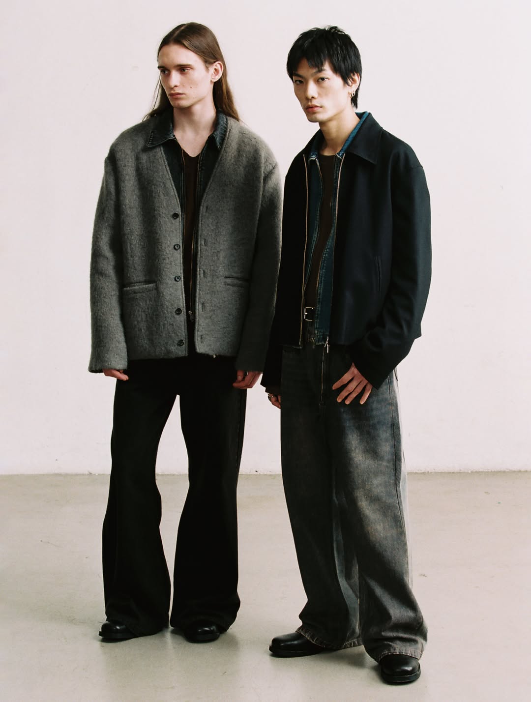BLACK WOOL TILT ZIP JACKET - 11