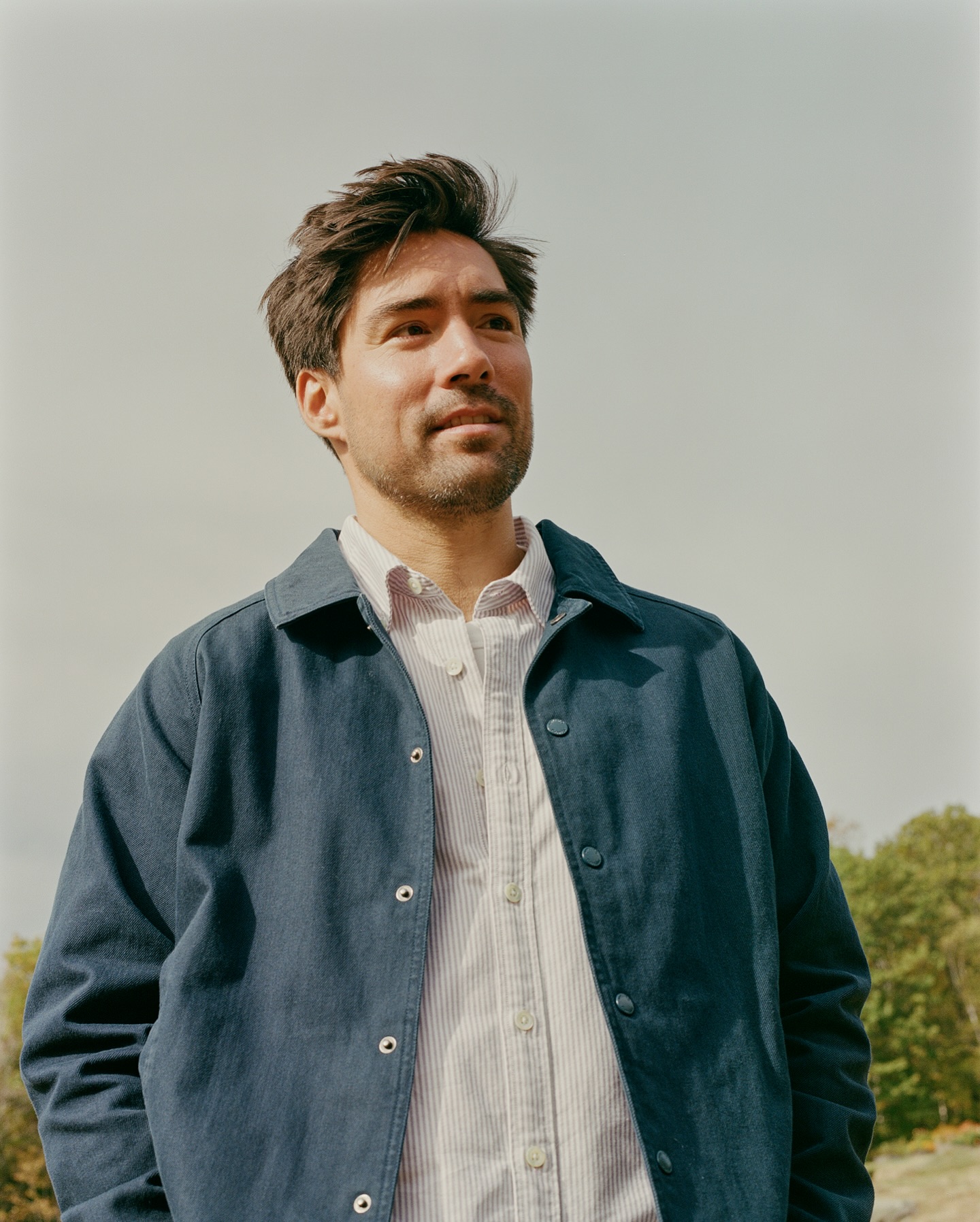 Garment Dyed Coach Jacket - Navy - 3