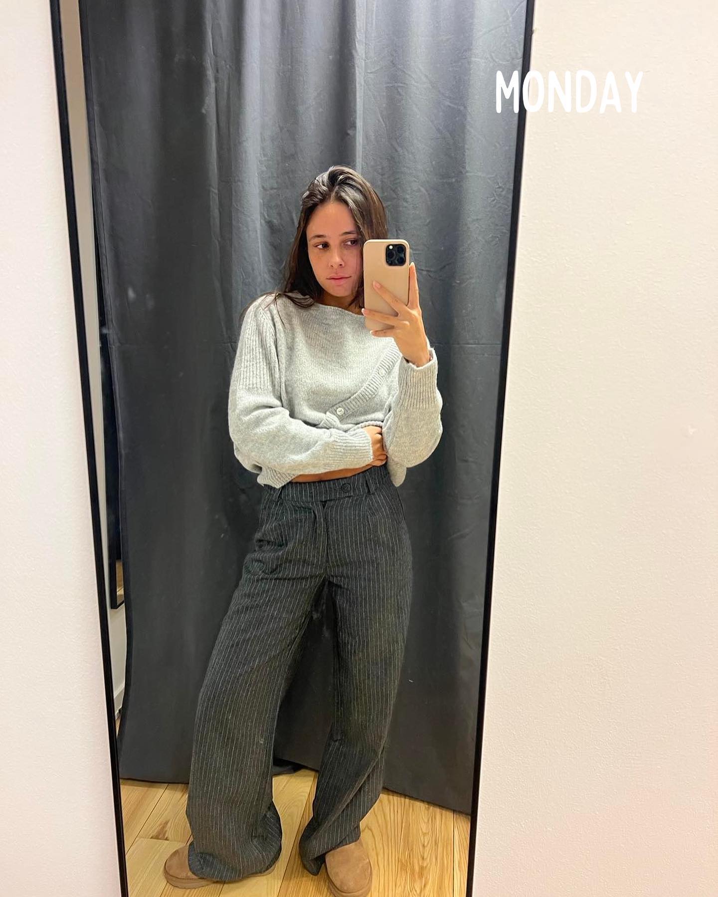 Janey suit pants with yellow pinstripes - Grey - 10