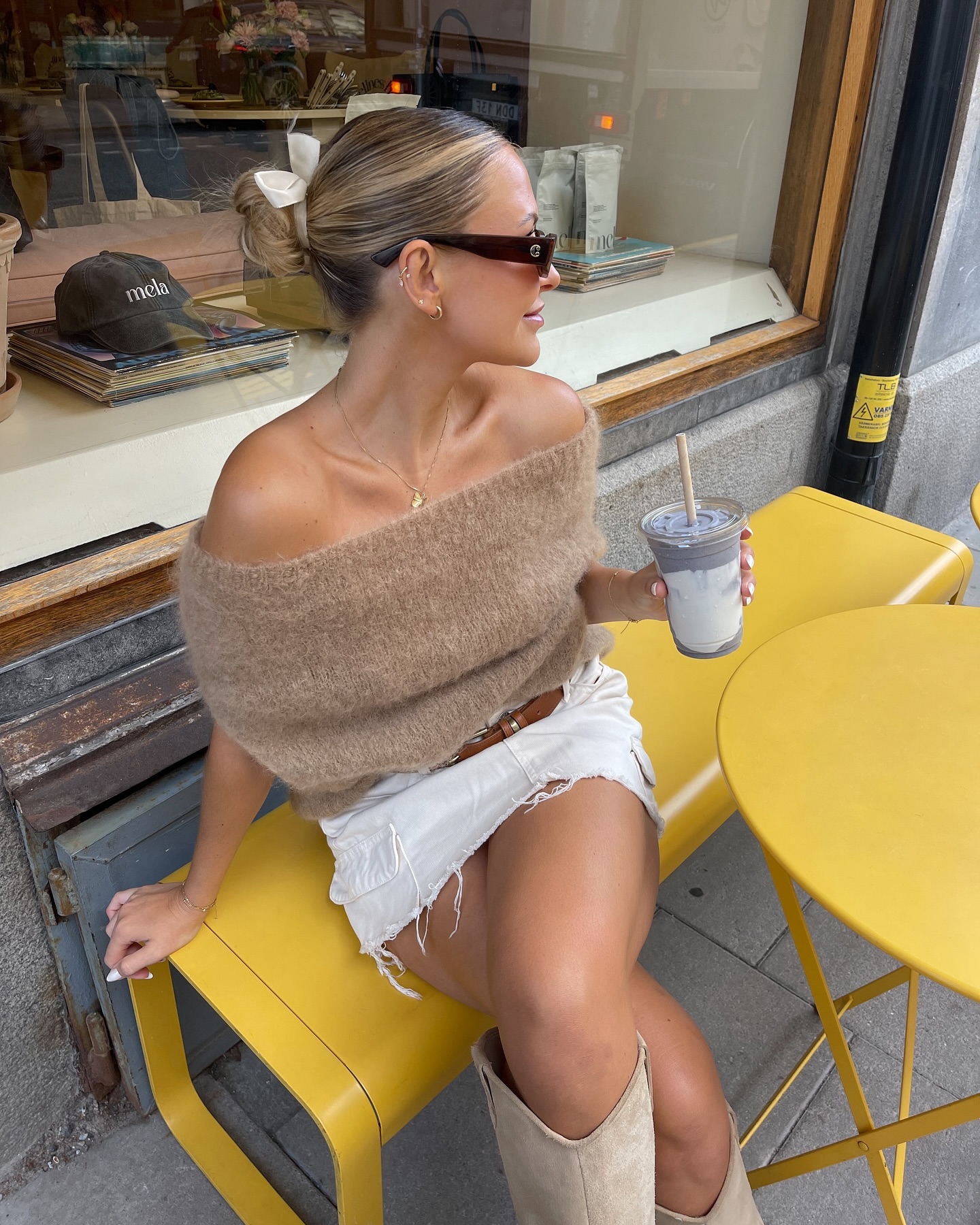 Rancy knitted mohair tee - Brown - 10