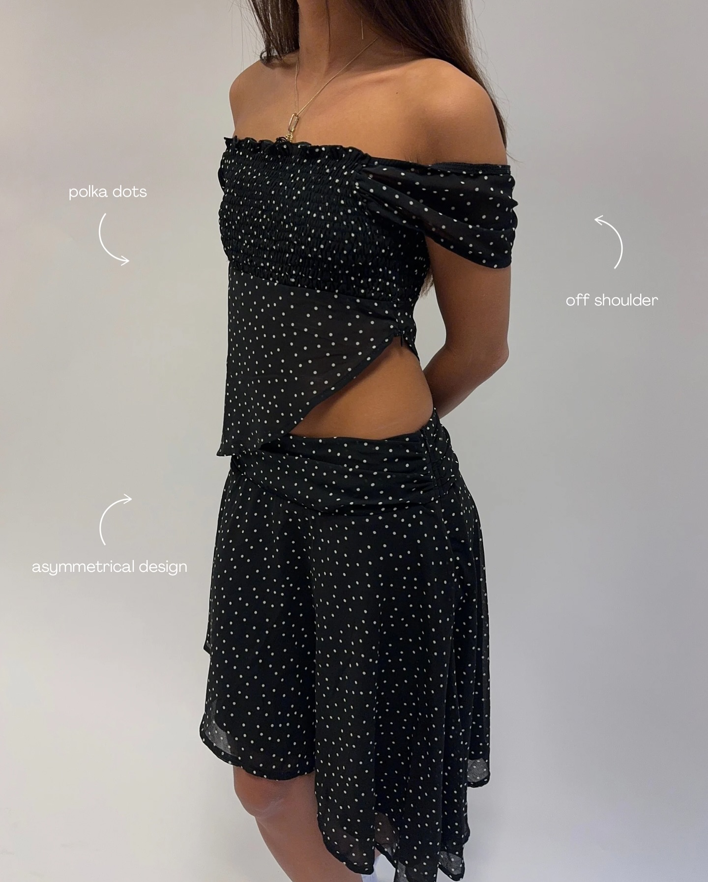Kimmie polka dotted top - Black/white - 10