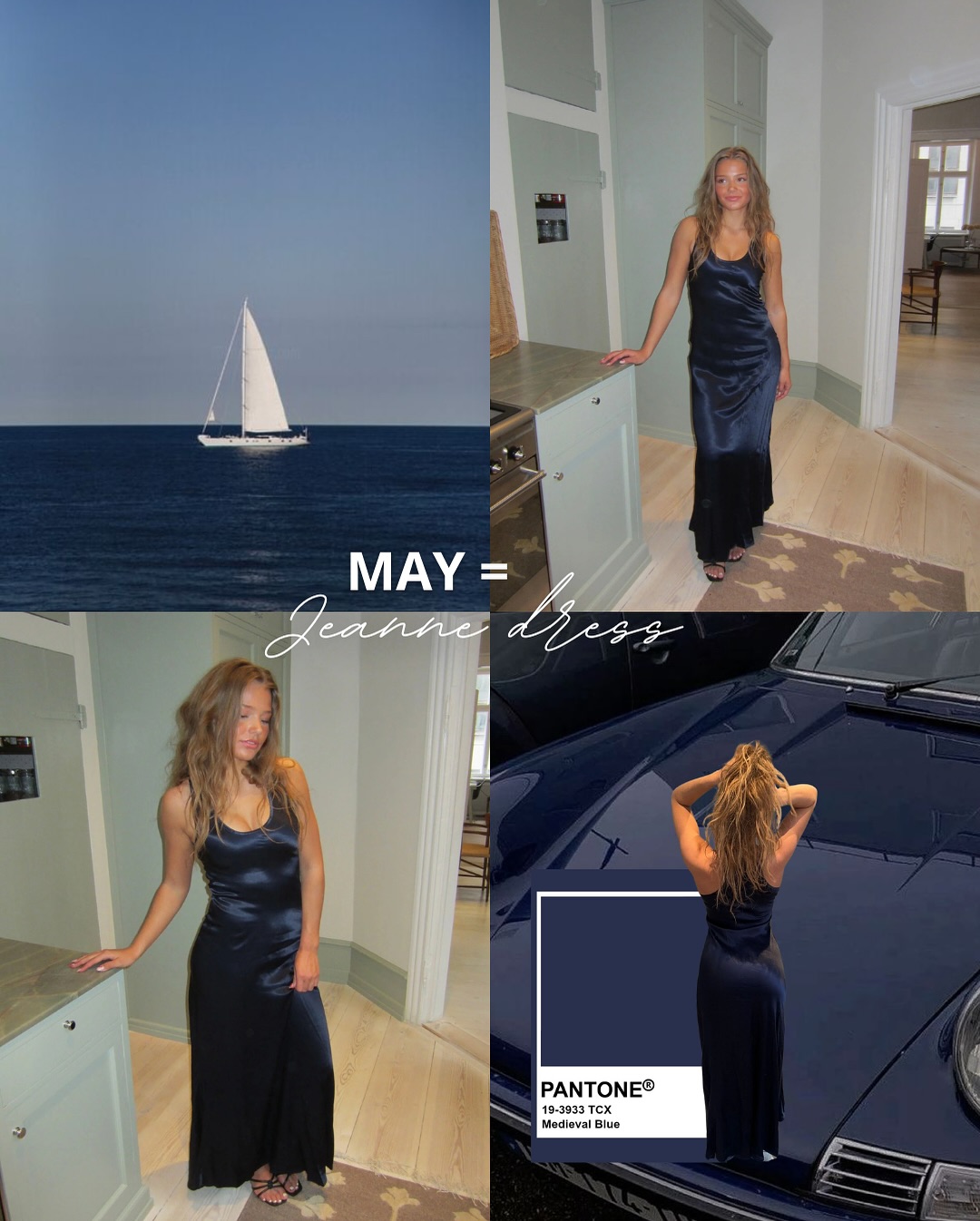 Kris maxi satin dress - Black - 7