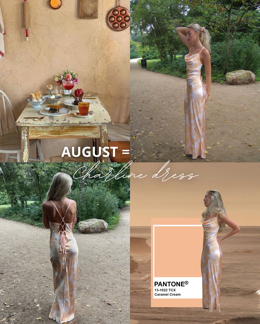 Charline satin dress - White/orange - 6