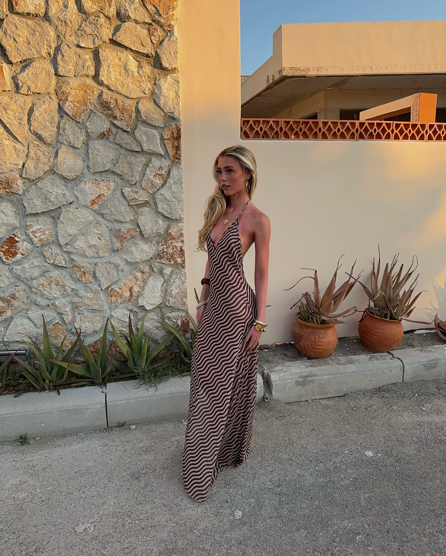 Laila maxi satin dress - Brown - 6