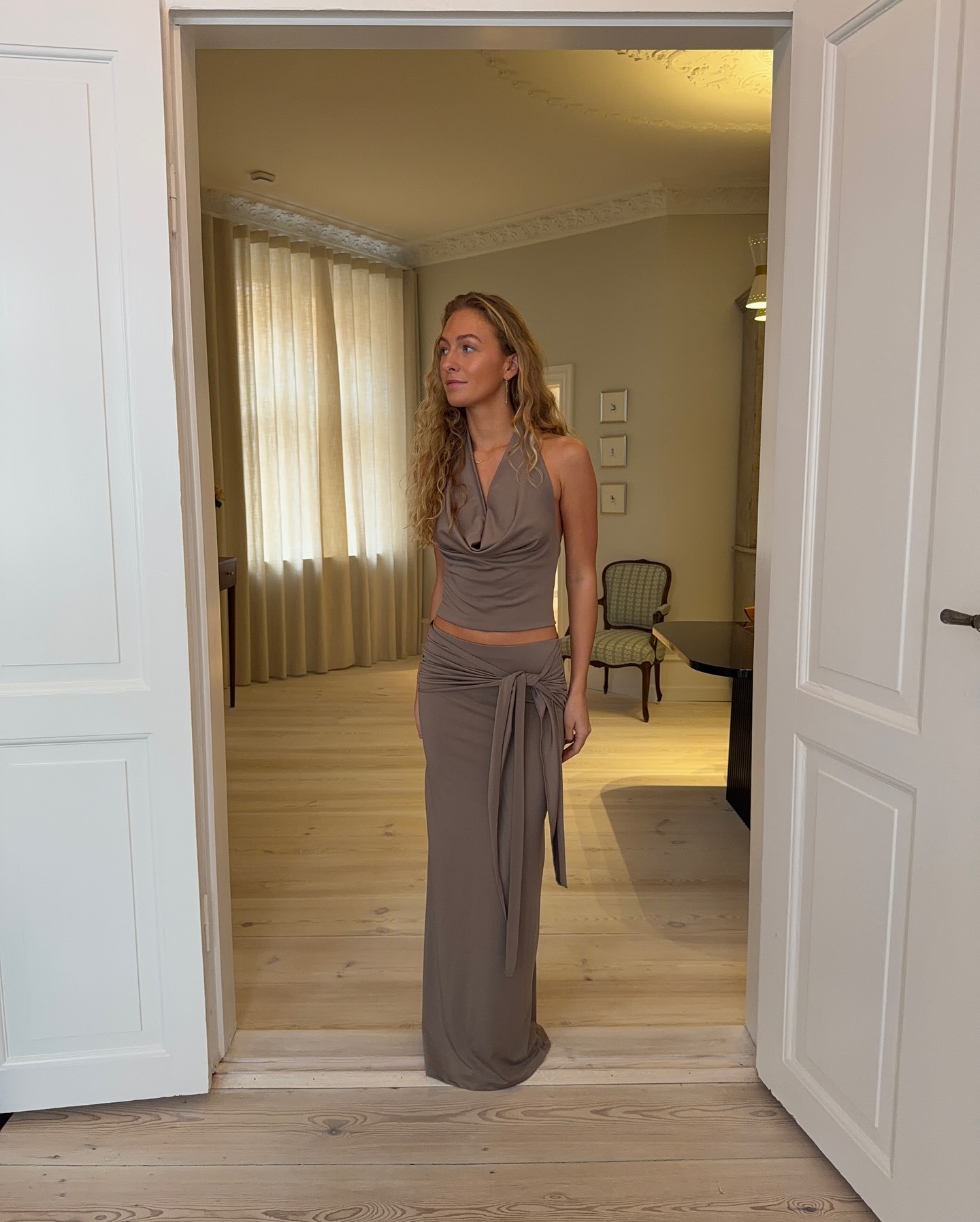 Sefina maxi knitted skirt - Grey - 6