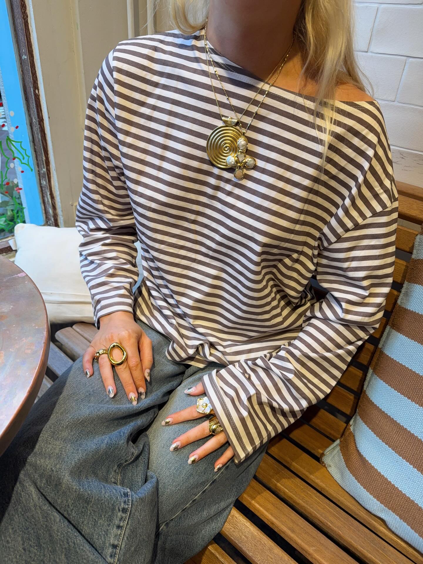 Lura striped blouse - Red/white - 11