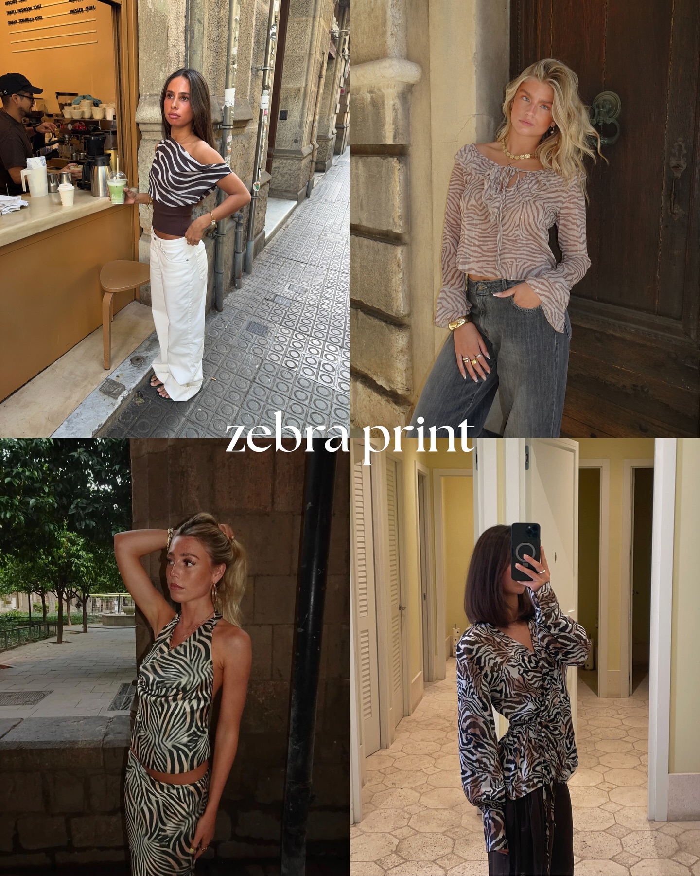 Zebriana blouse with print – Brown/white/black - 8