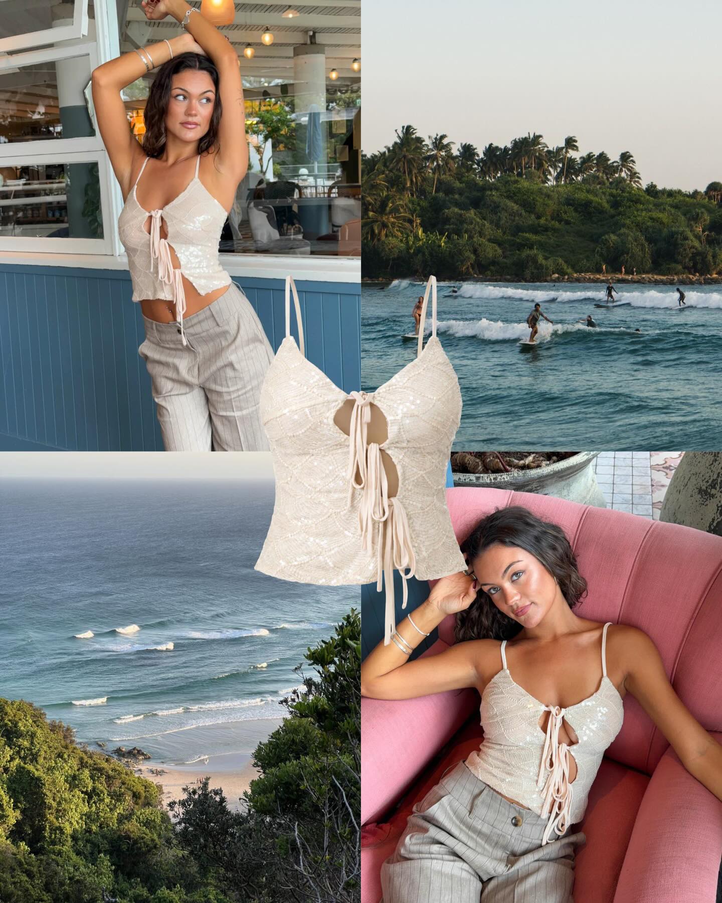 Fernande halterneck top - White - 8