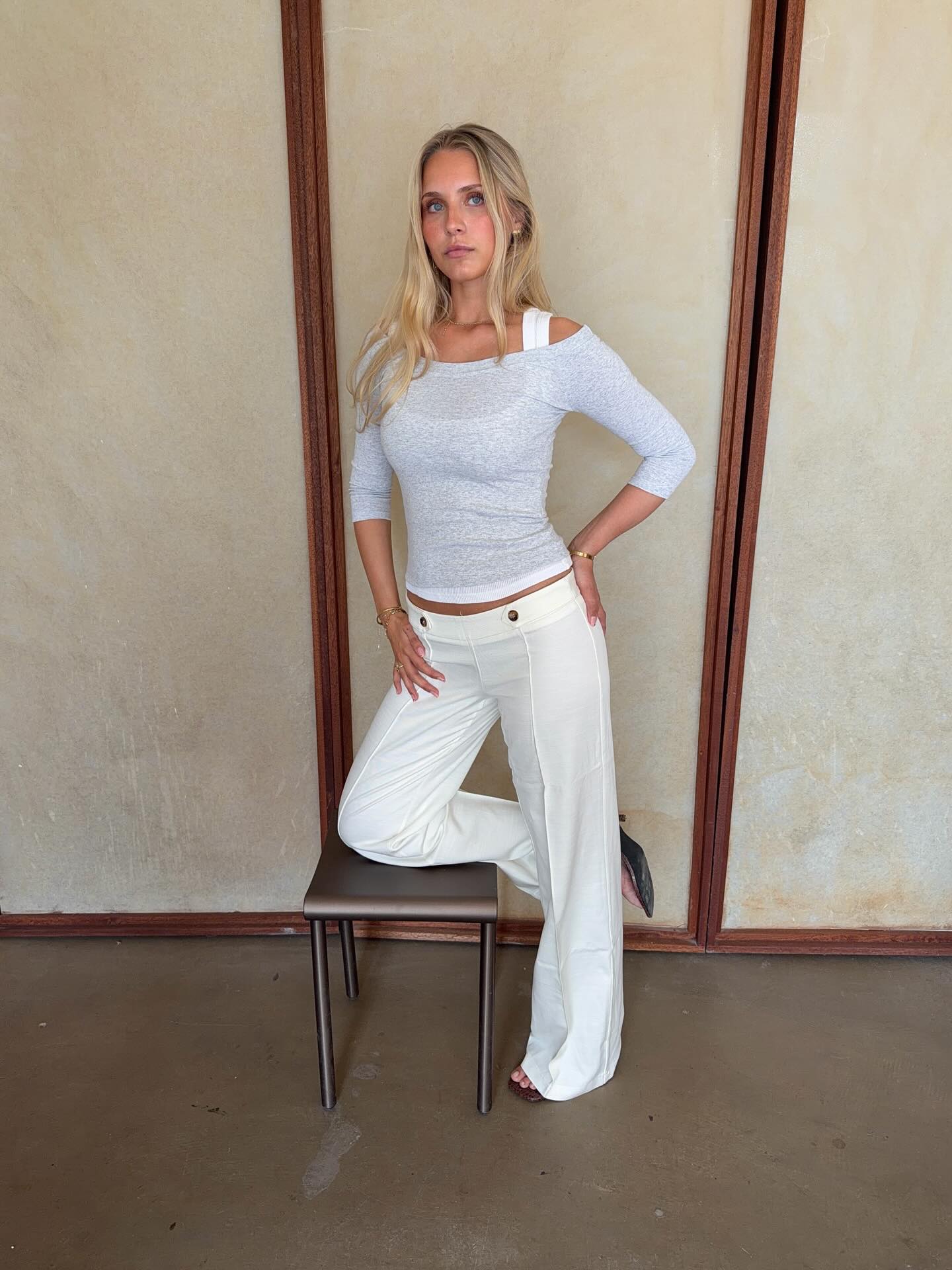 Britney low waisted suit pants - White - 6