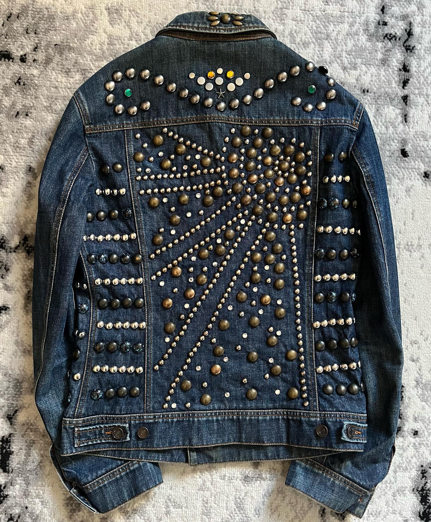 2000s Iceberg Studded Blue Denim Jacket - 7