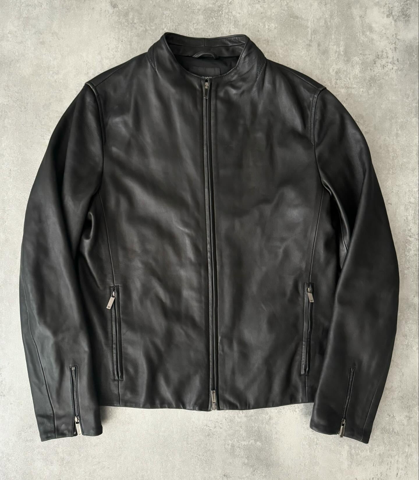 2000s Armani Collezioni Black Leather Jacket - 7