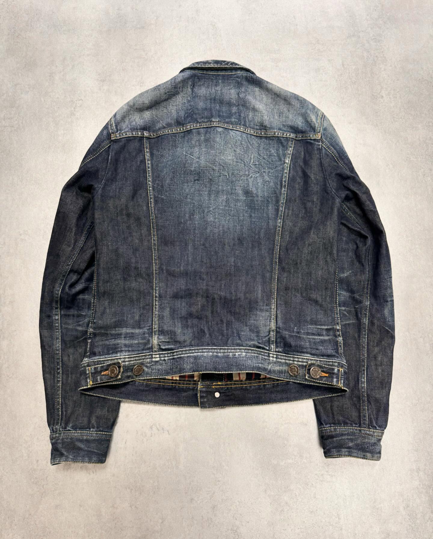 2000s Cavalli Blue Studded Denim Jacket - 7