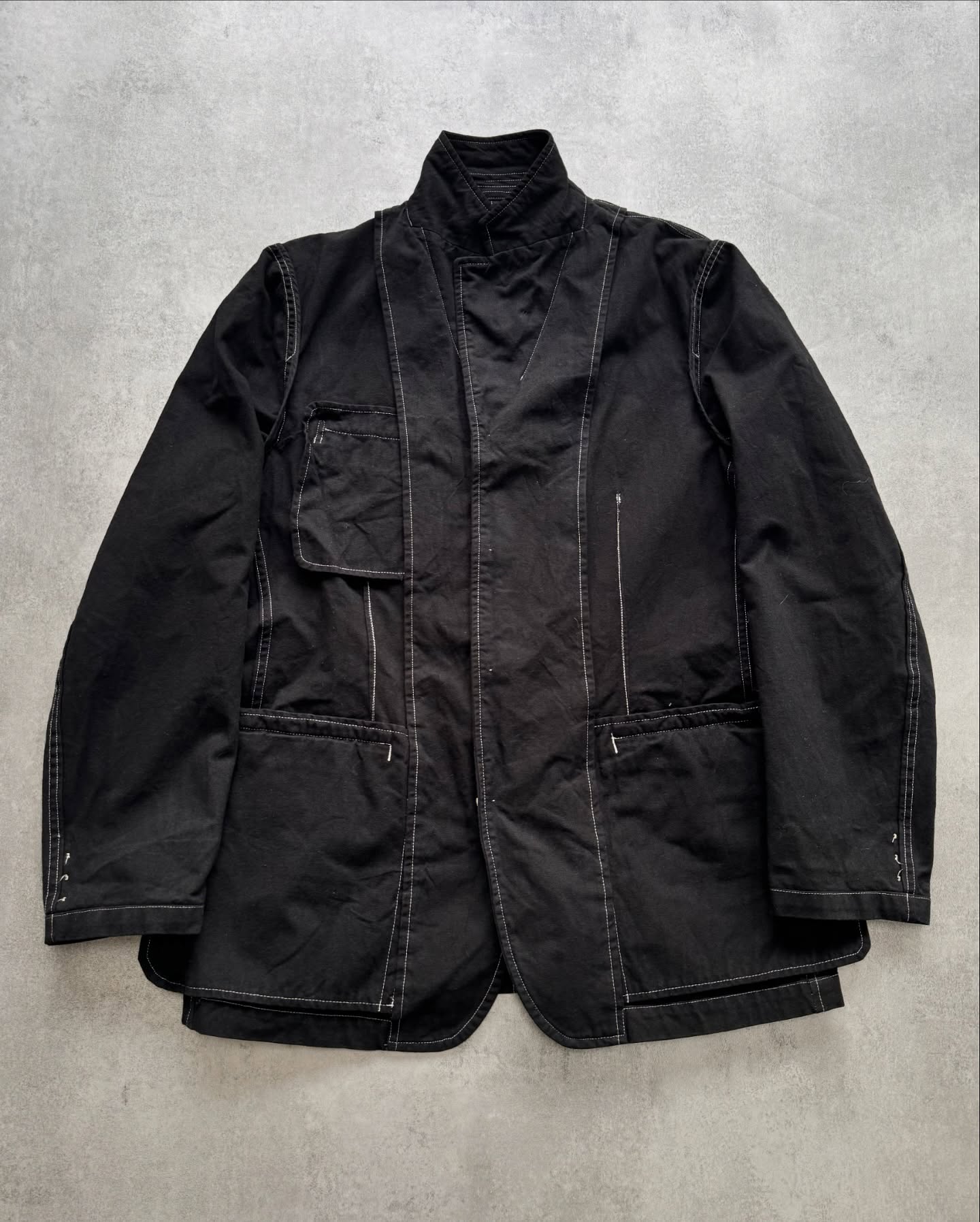 2010s Dior Black Calf Leather & Cashmere Premium Jacket by Kris Van Assche - 6