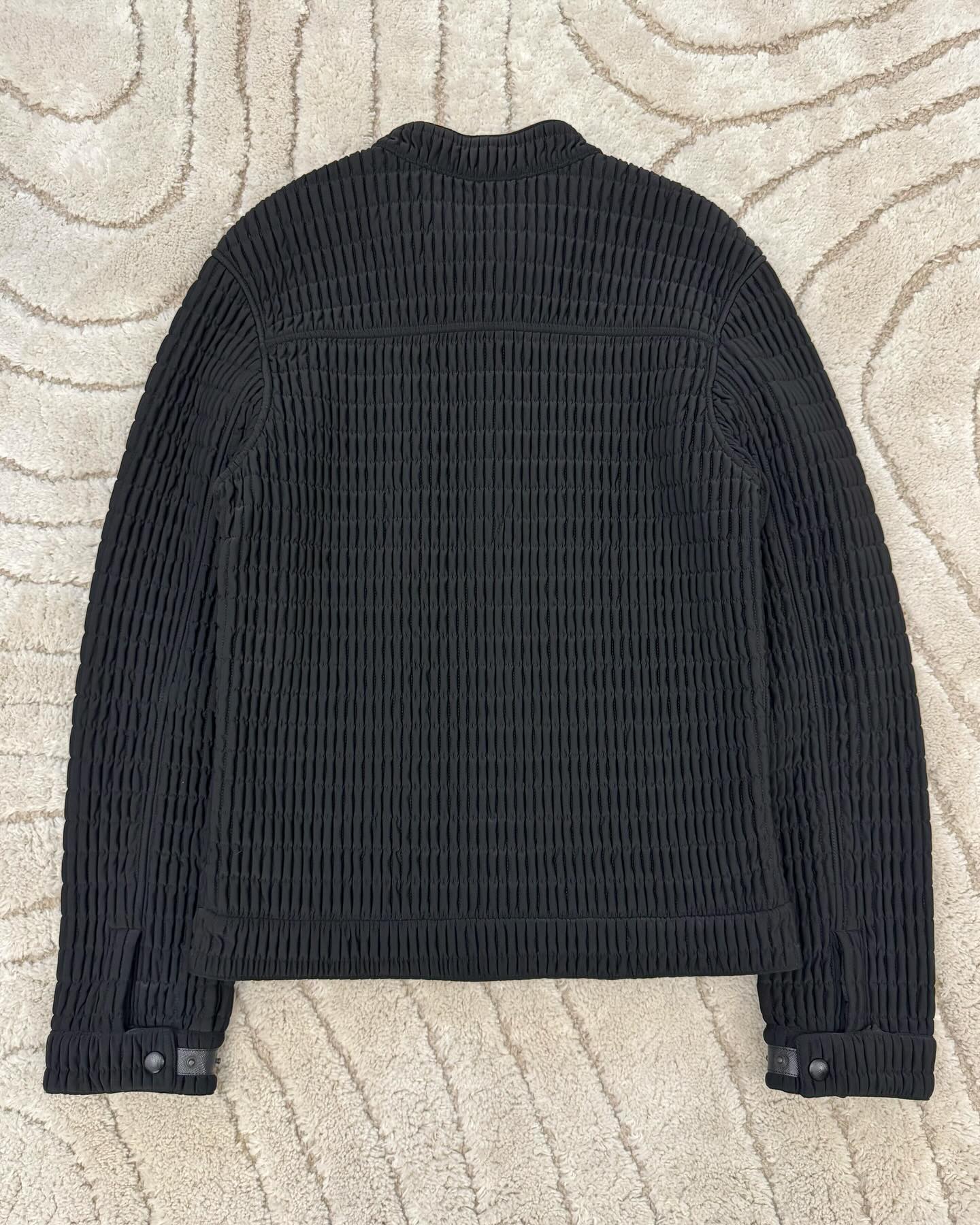 AW2011 Prada Black Pleated Texture Zip-up Jacket - 10