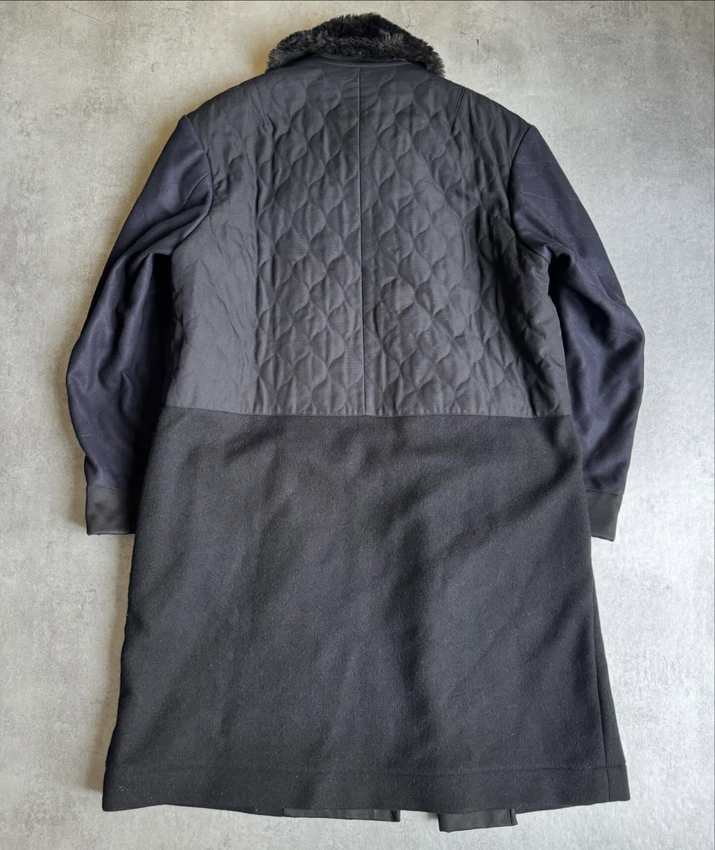 AW2009 Prada Navy Waxed Wool Long Coat - 6