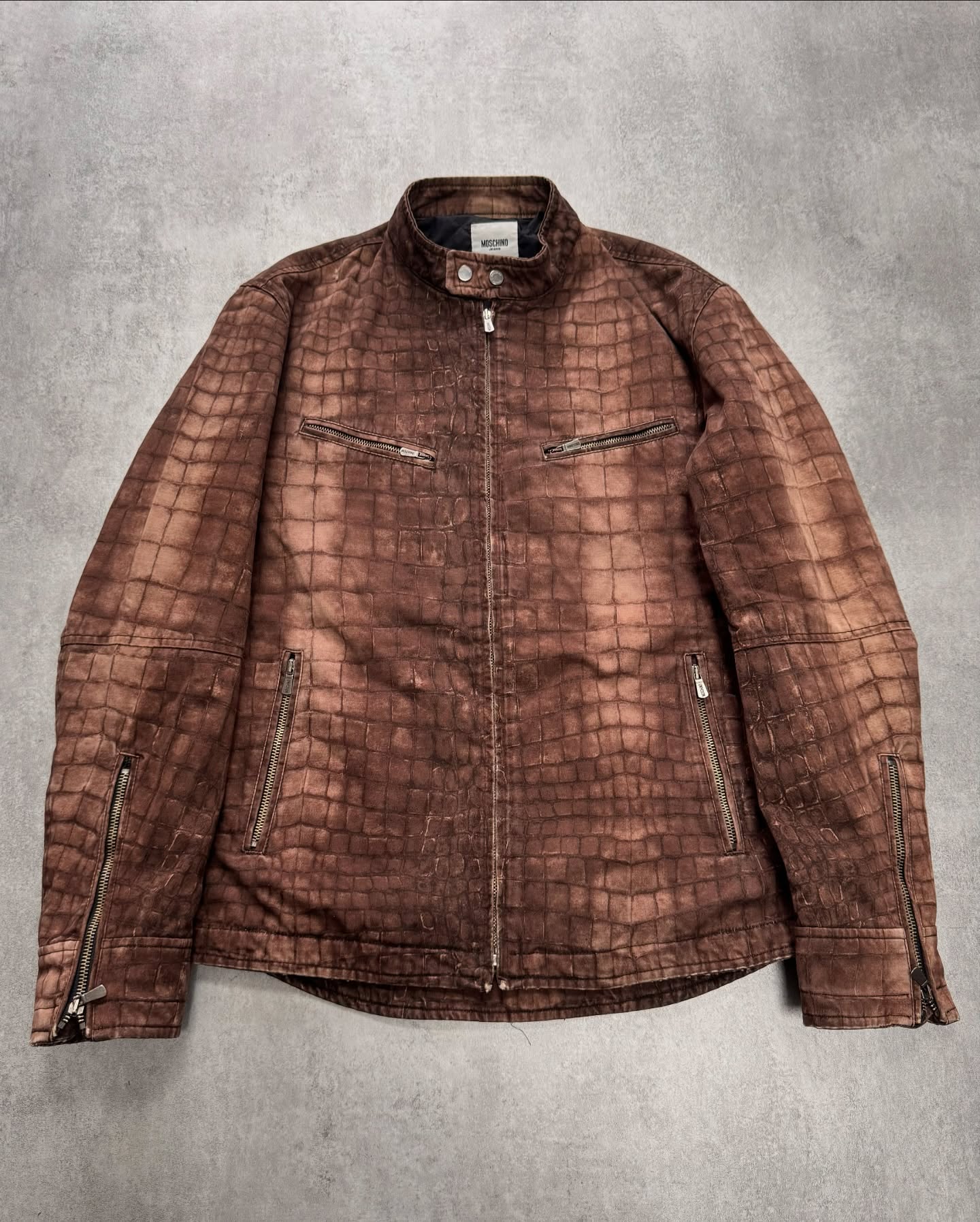 2000s Daniele Alessandrini Biker Brown Leather Jacket - 10