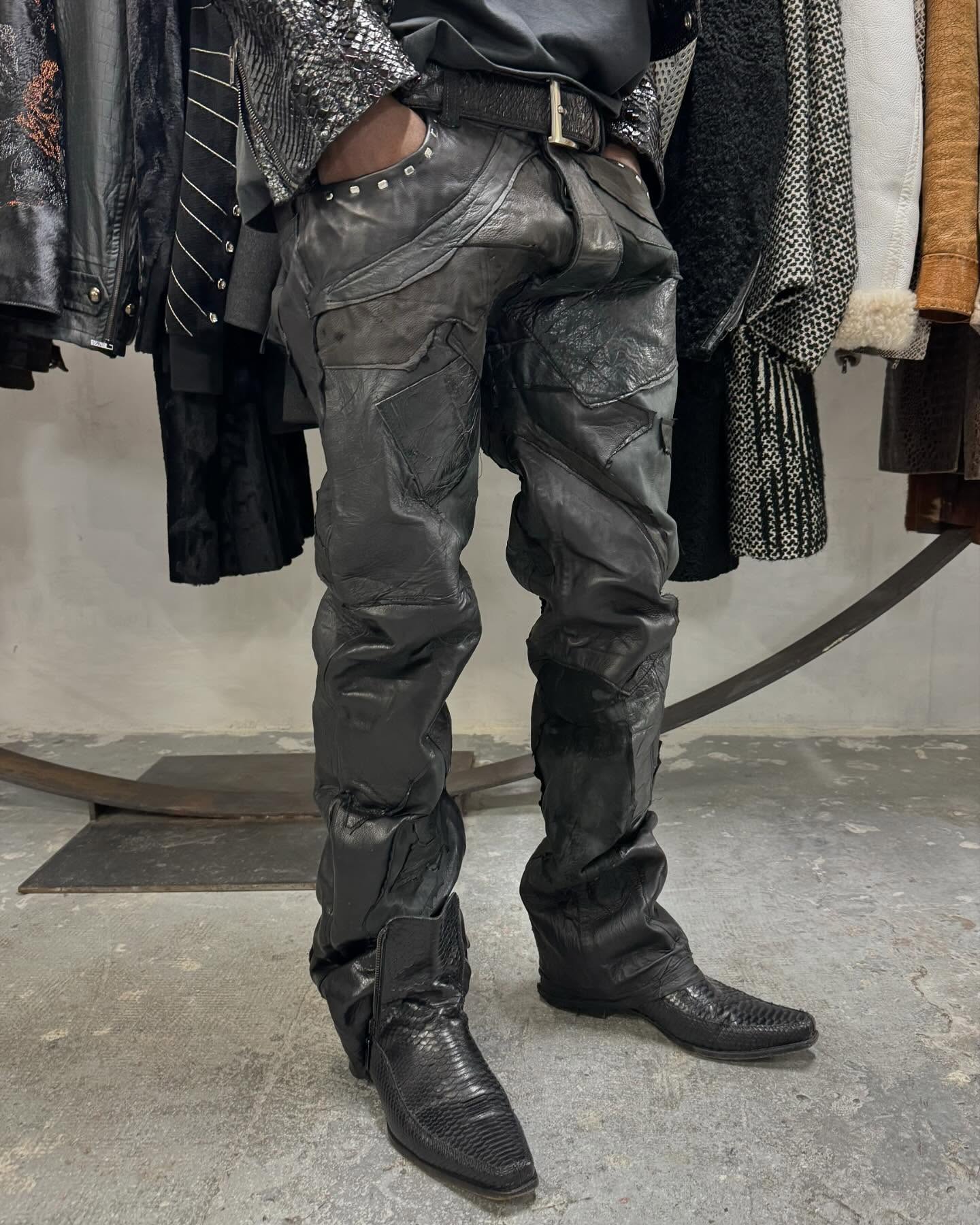 Maison Margiela Black Grained Leather Boots - 6