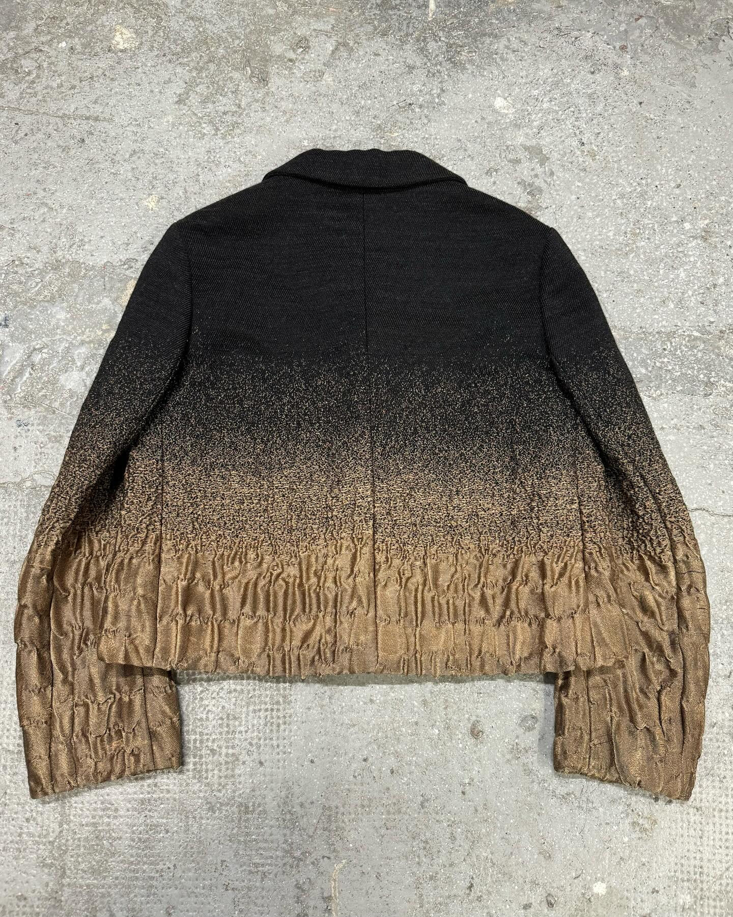 FW2007 Prada Beige & Grey Wool Gradient Boxy Jacket - 6