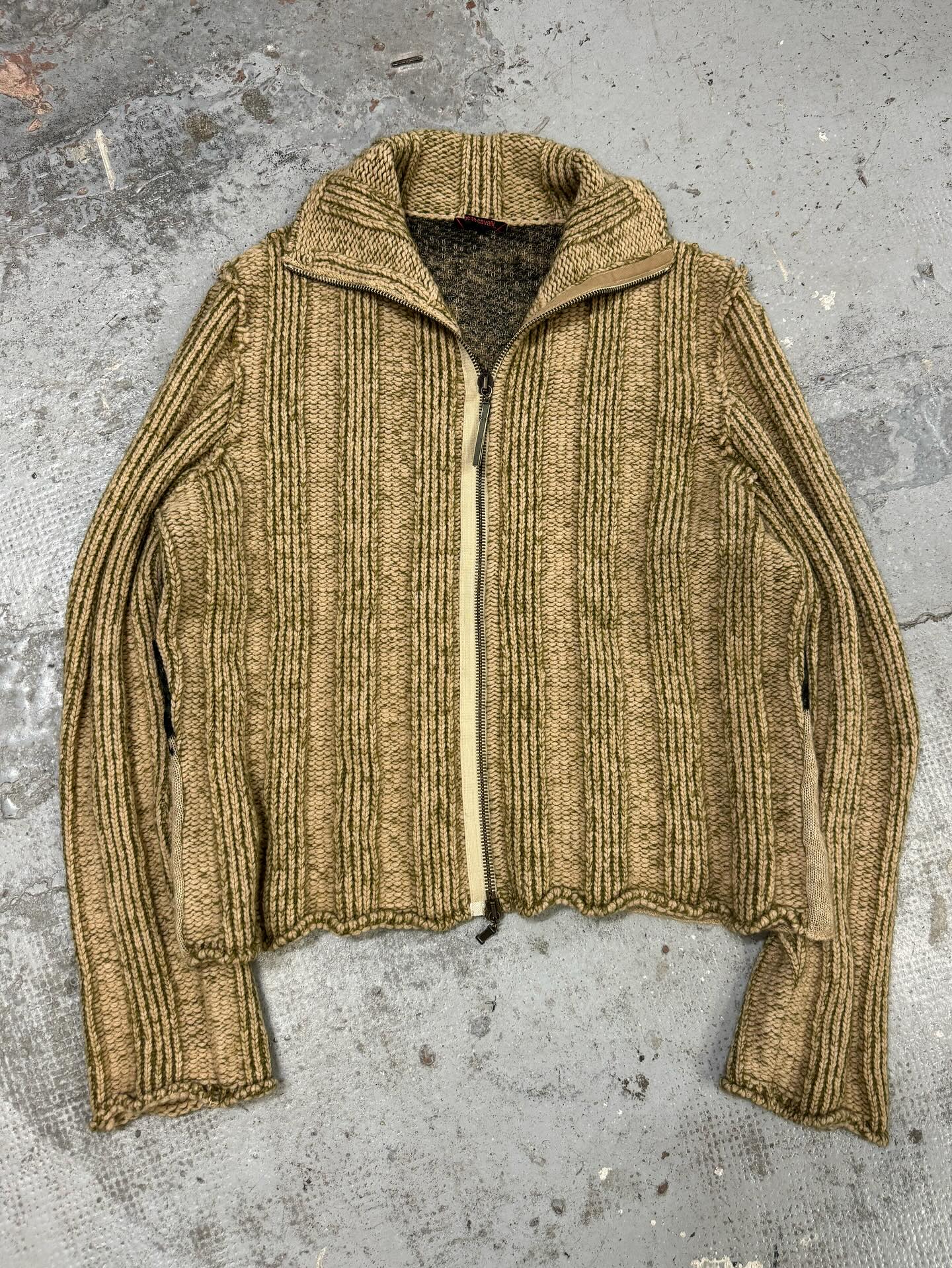 2000s Armani Wool Beige Zip-Up Sweater - 6