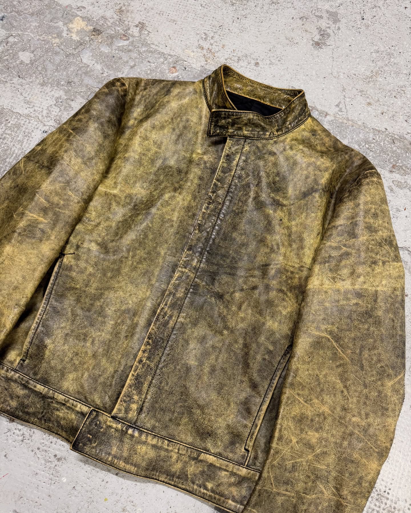1990s Emporio Armani Asymmetrical Avant Garde Brown Leather Jacket - 9