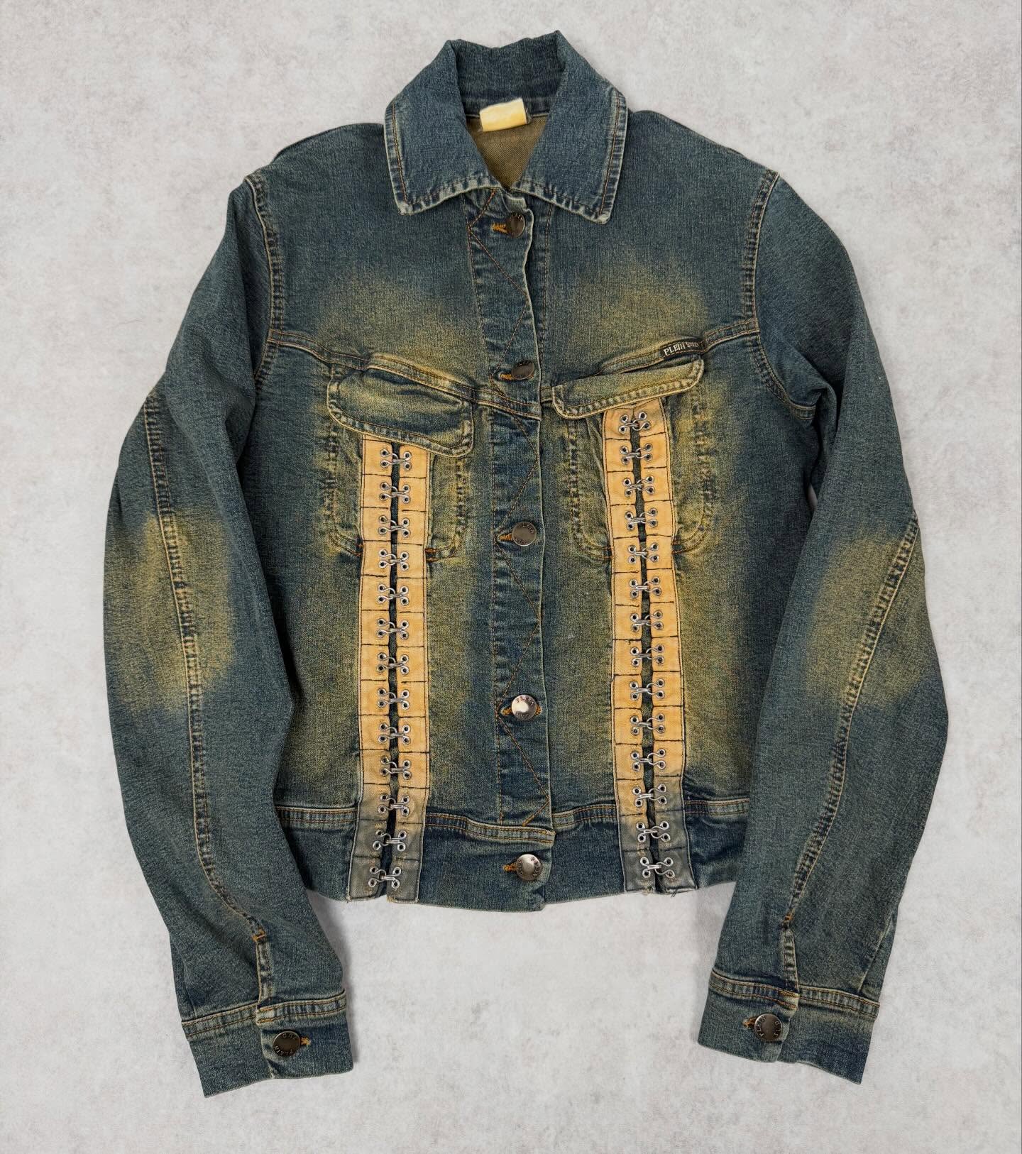 2000s Cavalli Blue Studded Denim Jacket - 6