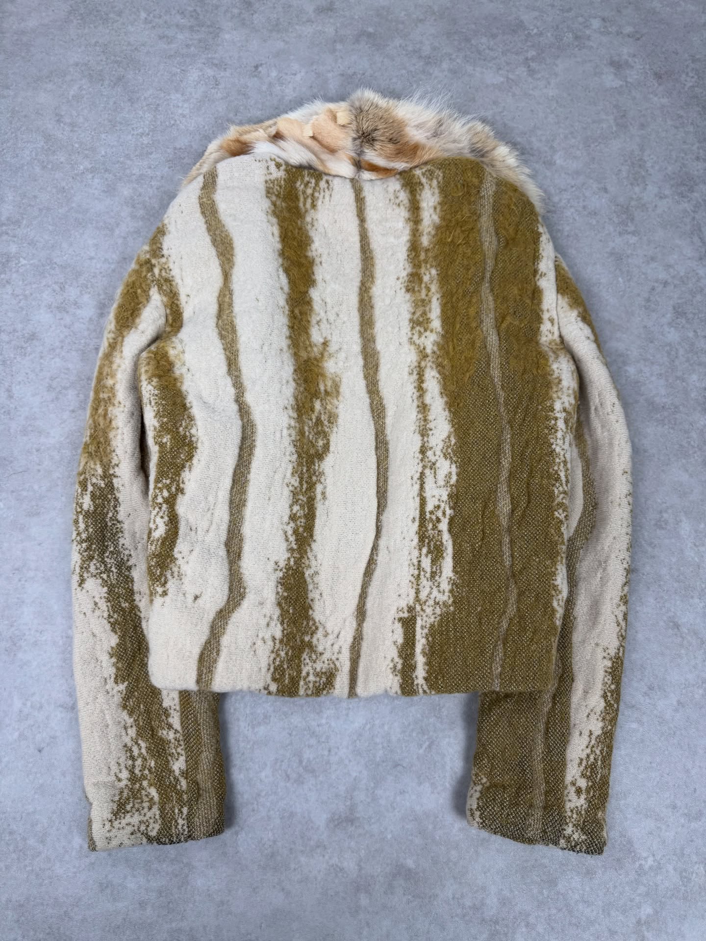 Roberto Cavalli Class Beige Wool Mohair Cropped Cardigan - 8