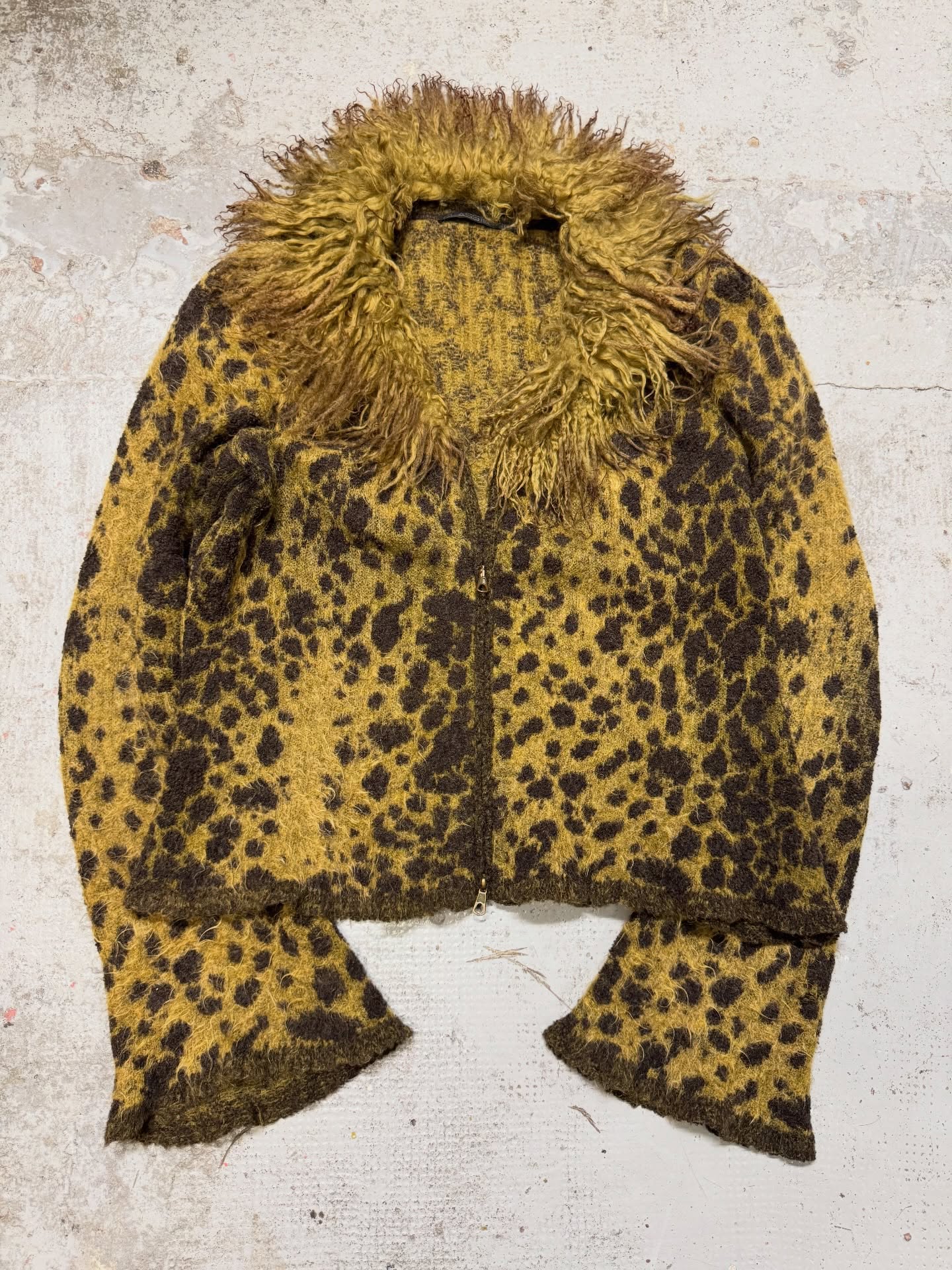 Roberto Cavalli Class Beige Wool Mohair Cropped Cardigan - 7