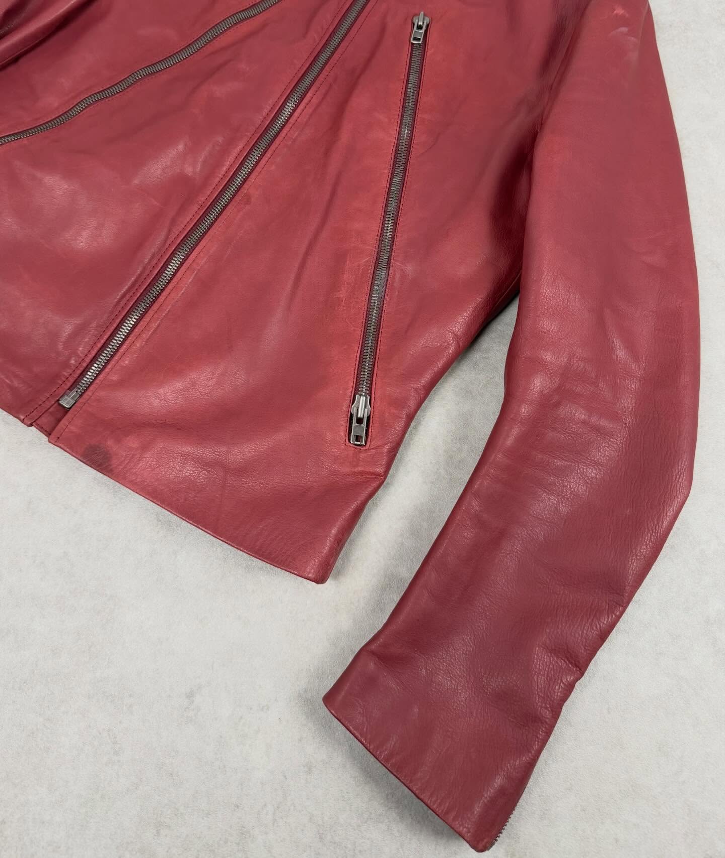 SS2005 Maison Martin Margiela Black 5 Zip Biker Leather Jacket - 9