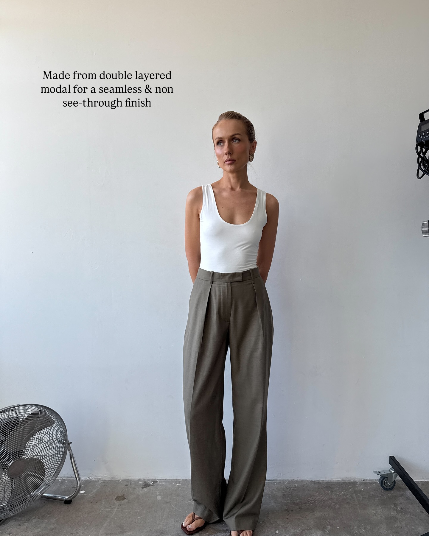 Mira Scoop Neck Vest in Olive - 8